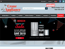 Tablet Screenshot of craneappliance.com